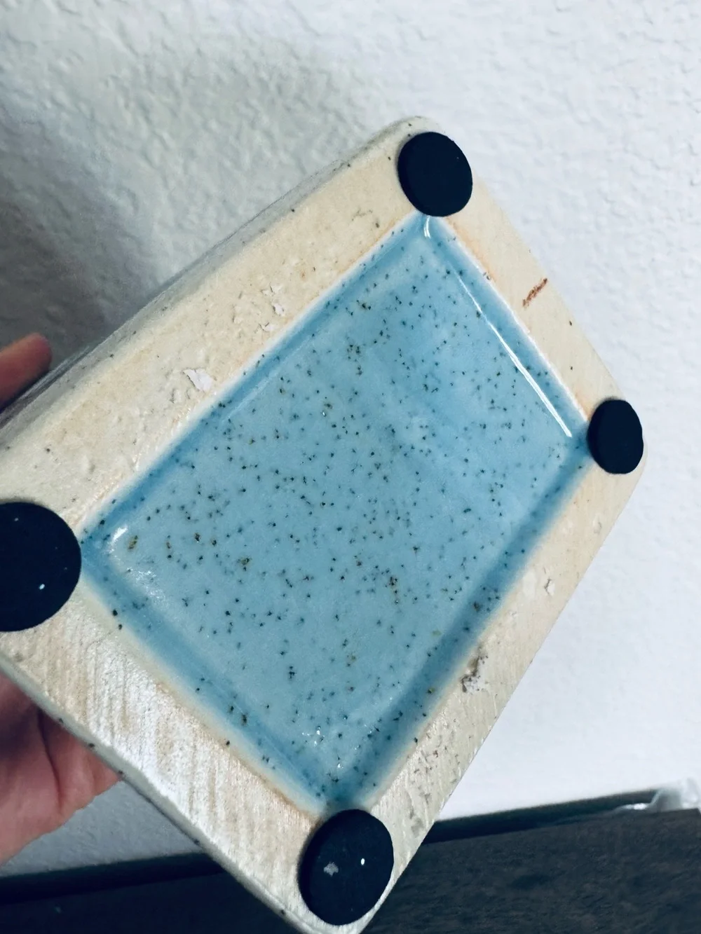 Blue Ceramic House Shaped Planter Plant Pot Vase